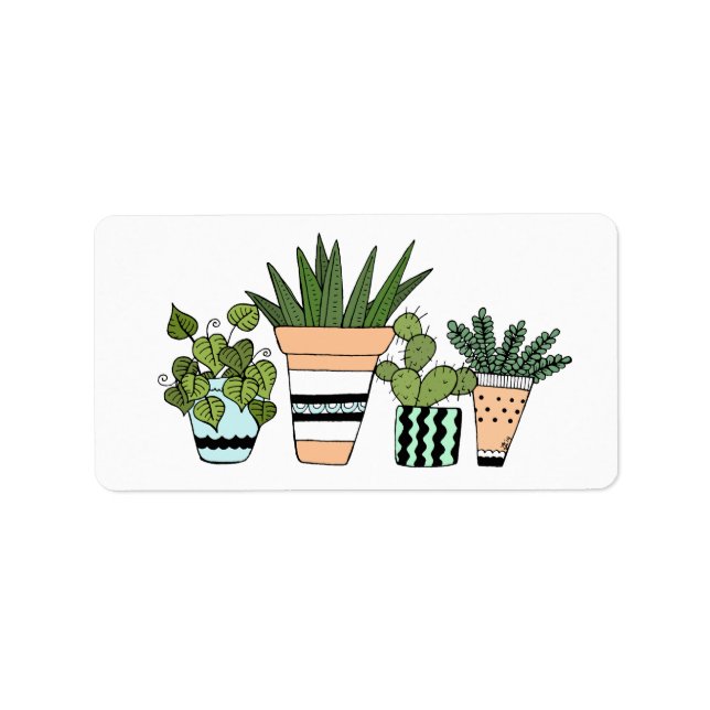 Botanischer Dekorationsaufkleber Adressaufkleber (Vorne)