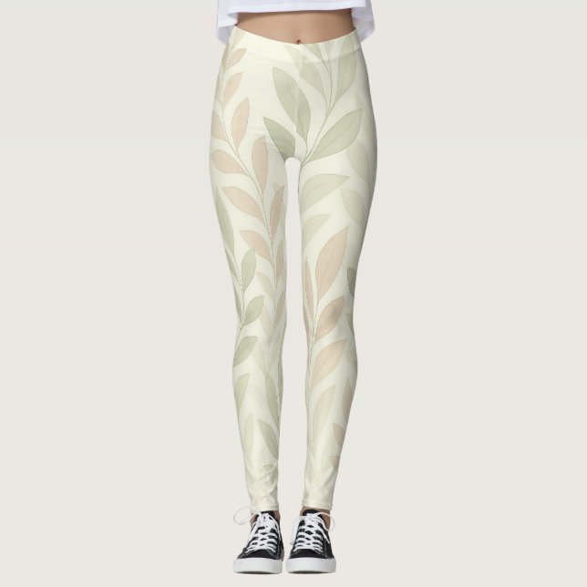 Botanischer Drift – Sanfte Naturinspirierte Leggin Leggings (Vorderseite)