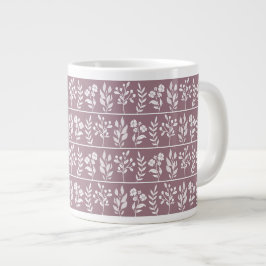 Botanischer Dusty Rose Mauve Blumen Garten Kunst Jumbo-Tasse