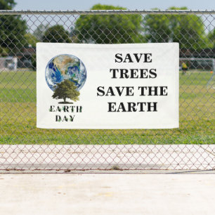 Botanischer Earth Day-Schriftzug Personalisiertes Banner