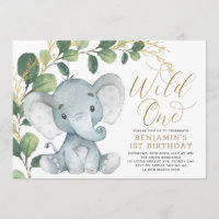 Botanischer Elefant-wilder Grün-1. Geburtstag