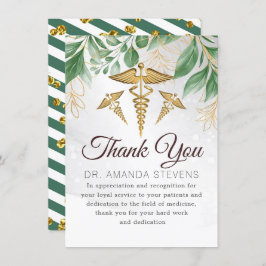 Botanischer Eleganter Arzt | Krankenversicherung D Dankeskarte