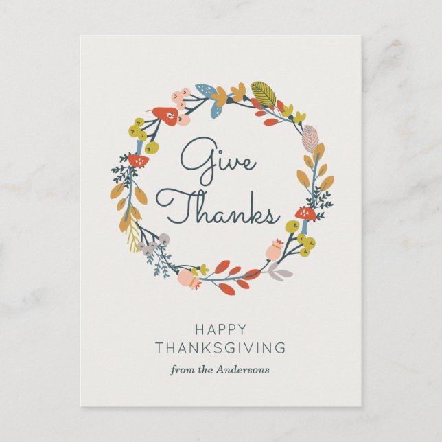Botanischer Erntedank Feiertagspostkarte (Vorderseite)