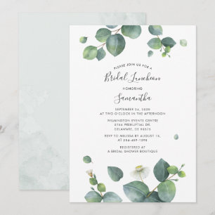 Botanischer Eukalyptus Blätter Bridal Luncheon Einladung