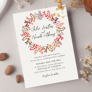 Botanischer Eukalyptus-Blattkranz Foto-Hochzeit Einladung