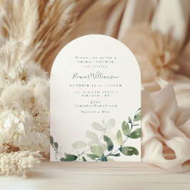 Botanischer Eukalyptus Boho Arch Form Brautparty Einladung