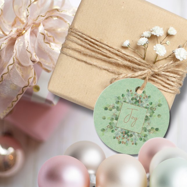 Botanischer Eukalyptus-Glitzer, leicht grün Geschenkanhänger (Von Creator hochgeladen)