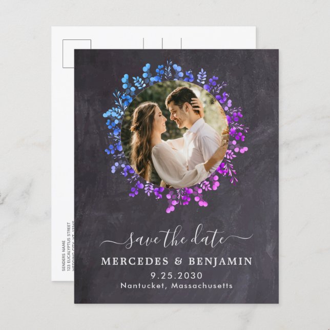 Botanischer Eukalyptus-QR-Save the Date Foto (Vorne/Hinten)