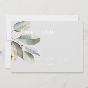 Botanischer Eukalyptus verlassen Save the Date Kar
