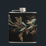 Botanischer Eukalyptus-Zweigstelle Flachmann<br><div class="desc">Black Leafy Botanical Eukalyptus Modern Branch Flask #pampasgrass #junglewedding #jungleinvitation #coralwedding #weddingmenu #destwedding #lasvegaswedding #terracottawedding #peachwedding #pampasweddingmenu #pampas #terracotta #coral #peach #naturalwedding #driding Gras #driedpampas #wabisabiwedding #naturewedding</div>