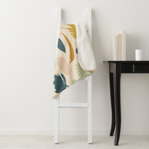 Botanischer Fall Blume und Blätter Muster Sherpadecke