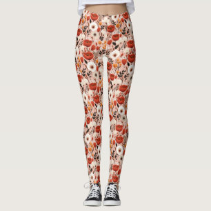 Botanischer Fall-Wildblumen Wiesenmuster Leggings