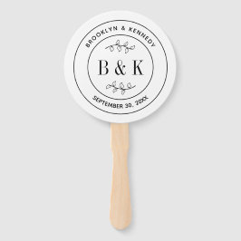 Botanischer floraler Fun Monogram Wedelname Fächer