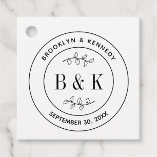 Botanischer floraler Fun Monogram Wedelname Geschenkanhänger