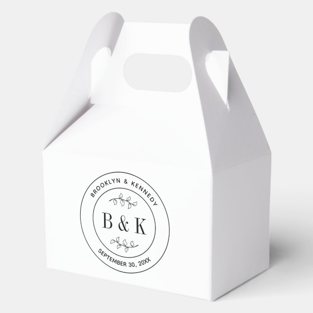 Botanischer floraler Fun Monogram Wedelname Geschenkschachtel (Vorderseite)