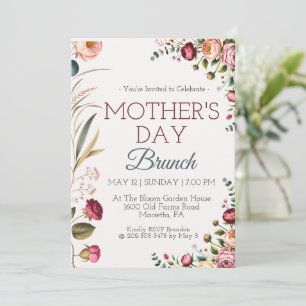 Botanischer Floraler Muttertagsbrunch Einladung