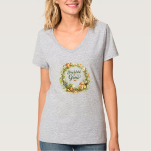 Botanischer Floraler Wasserfarben-Kranz Inspiriere T-Shirt