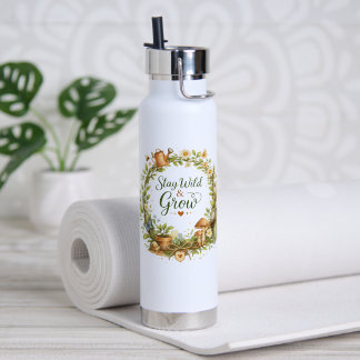Botanischer Floraler Wasserfarben-Kranz Inspiriere Trinkflasche