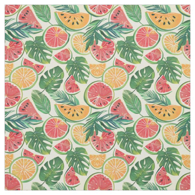 Botanischer Frucht Hintergrund Stoff (Muster)