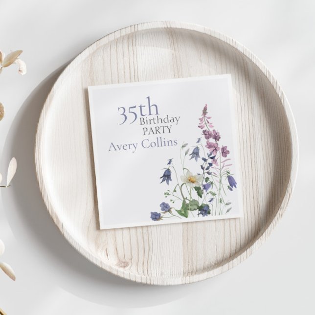 Botanischer Frühling 35. Geburtstag Serviette (Von Creator hochgeladen)
