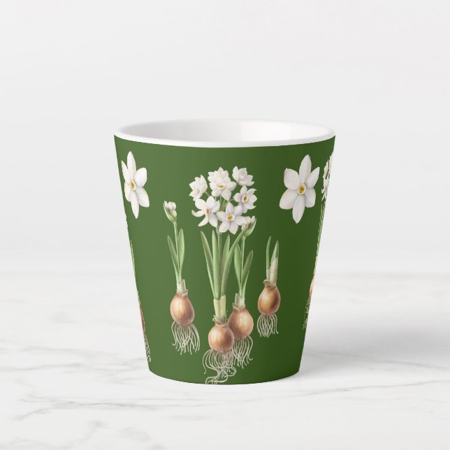 Botanischer Frühling Latte Tasse - Frühjahr Grün (Vorderseite)