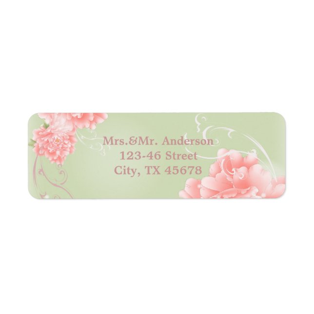 Botanischer Frühling Pink Pink Peony Hochzeit (Vorne)
