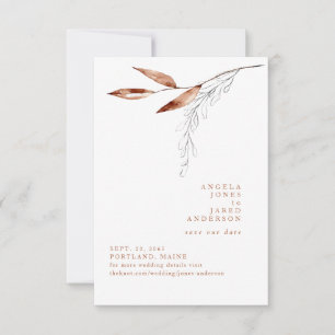 Botanischer Frühling Terracotta Save the Date