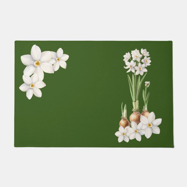 Botanischer Frühlingsgrüner Fußabstreifer Fußmatte (Vorderseite)