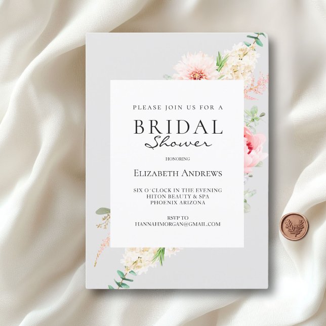 Botanischer Frühlingshuhdusche Einladung (Botanical Spring Bridal Shower Invitation)