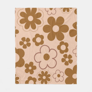 Botanischer Frühlingssommer Brown Tropical Floral Fleecedecke