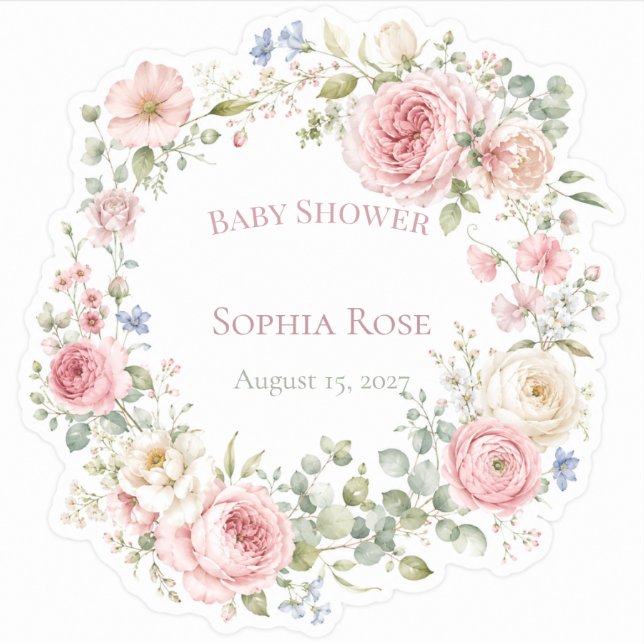 Botanischer Garten Baby Shower Aufkleber (Vorderseite)