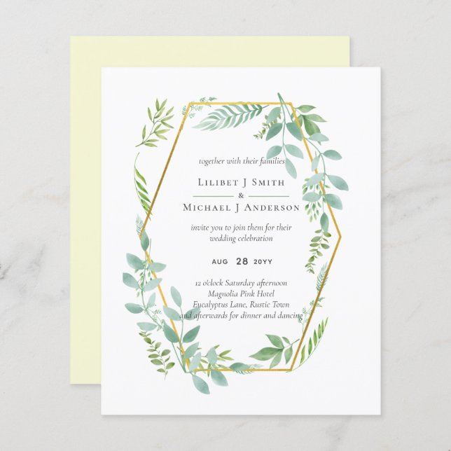 Botanischer Garten Blätter Grüne Hochzeit (Vorne/Hinten)