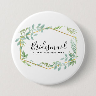 Botanischer Garten Blätter Grüne Hochzeit Button