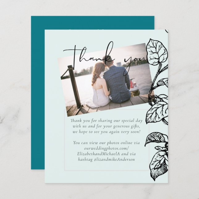 Botanischer Garten Blätter Hochzeit (Vorne/Hinten)