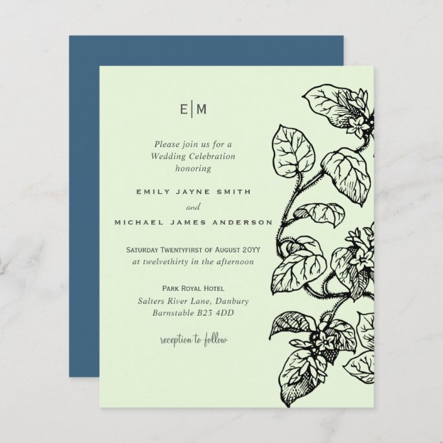 Botanischer Garten Blätter Hochzeit (Vorne/Hinten)