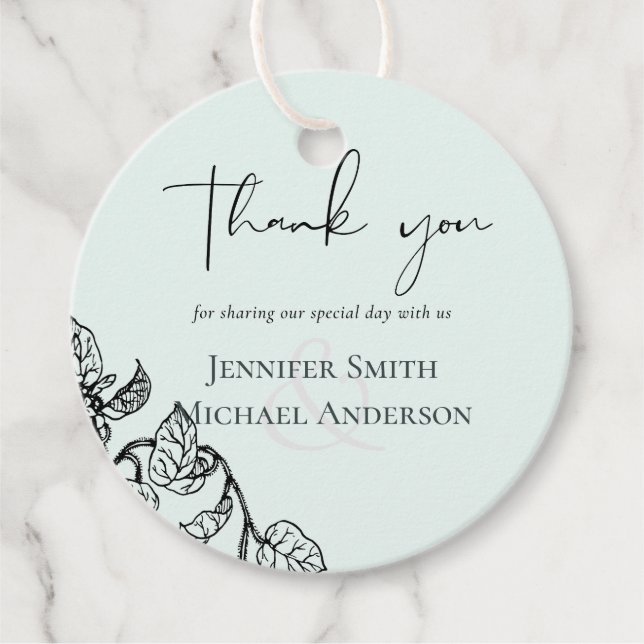 Botanischer Garten Blätter Hochzeit Geschenkanhänger (Vorderseite)