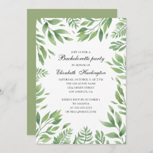 Botanischer Garten Blätter. Summer Junggeselinnen- Einladung