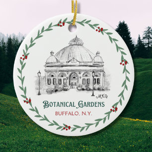 Botanischer Garten Buffalo HandIllustriert Keramik Ornament
