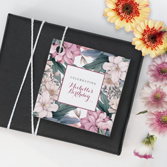 Botanischer Garten Elegante Watercolor Geschenkanhänger (Von Creator hochgeladen)