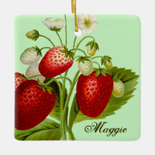 Botanischer Garten Erdbeere Keramikornament