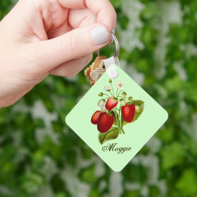 Botanischer Garten Erdbeere Schlüsselanhänger (Hand)