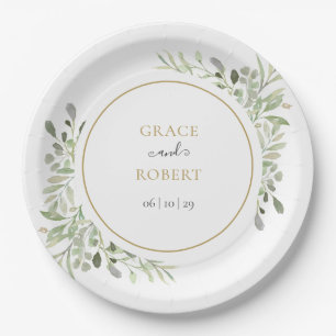 Botanischer Garten Foliage Elegante Hochzeit Pappteller