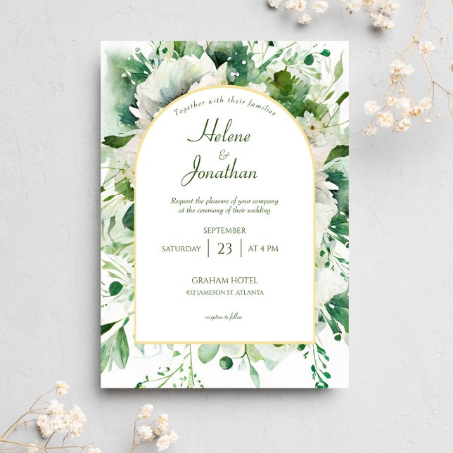 Botanischer Garten Hochzeit Einladung (Elegant Botanical Floral Garden Wedding Invitation)