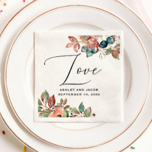 Botanischer Garten Hochzeit Herbst-Wald-Skript Serviette