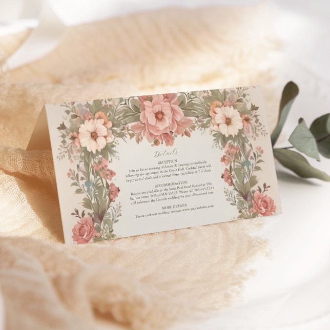 Botanischer Garten Jugendstil Hochzeit Begleitkarte (Von Creator hochgeladen)