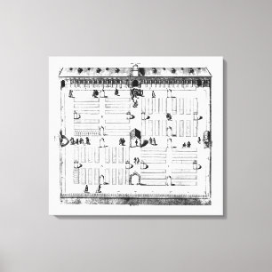 Botanischer Garten Leidens (Stich) (b/w Foto) Leinwanddruck