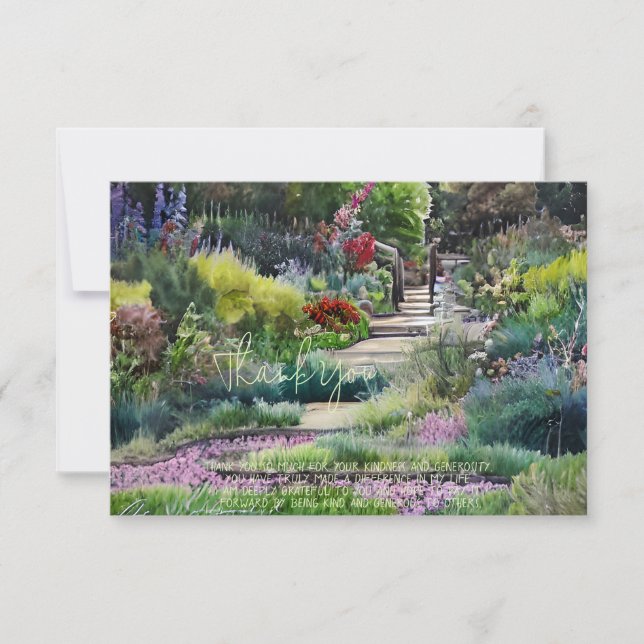 Botanischer Garten mit Aquarellfarben individuell  Karte (Vorderseite)