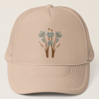Botanischer Garten mit blauer Blume Truckerkappe
