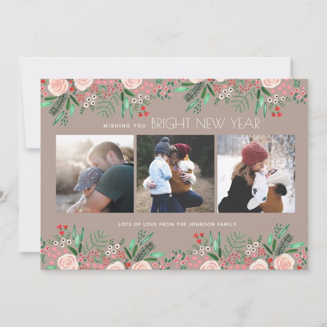 Botanischer Garten Neujahr | Fotokarte Feiertagskarte (Vorderseite)