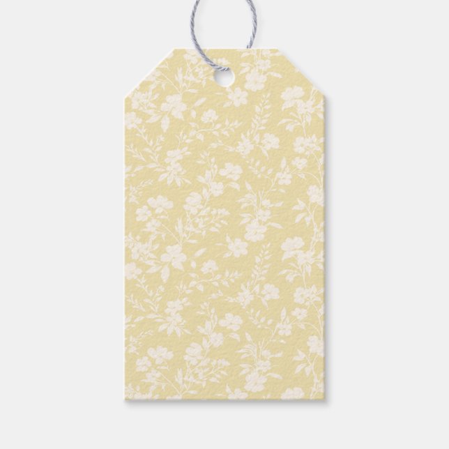Botanischer Garten Neutral - Buttercreme Geschenkanhänger (Vorderseite)